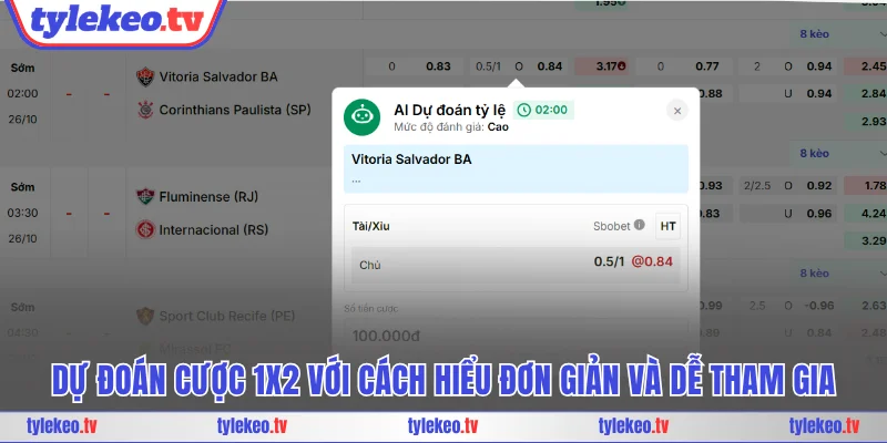 Dự đoán cược 1x2 với cách hiểu đơn giản và dễ tham gia