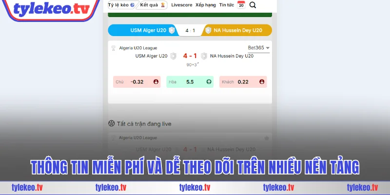 Thông tin miễn phí và dễ theo dõi trên nhiều nền tảng