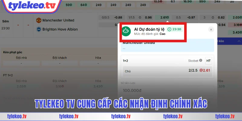 Tylekeo TV cung cấp các nhận định chính xác